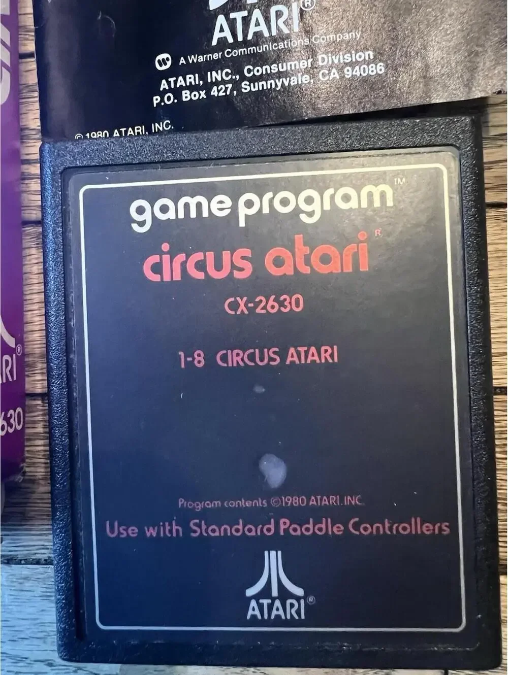 Vintage Circus Atari 2600 CIB- Complete in box with manual and gaming system.